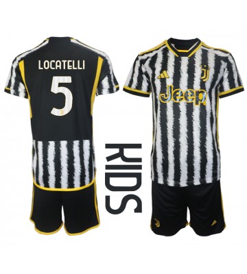 Juventus Manuel Locatelli #5 Replica Home Stadium Kit for Kids 2023-24 Short Sleeve (+ pants)